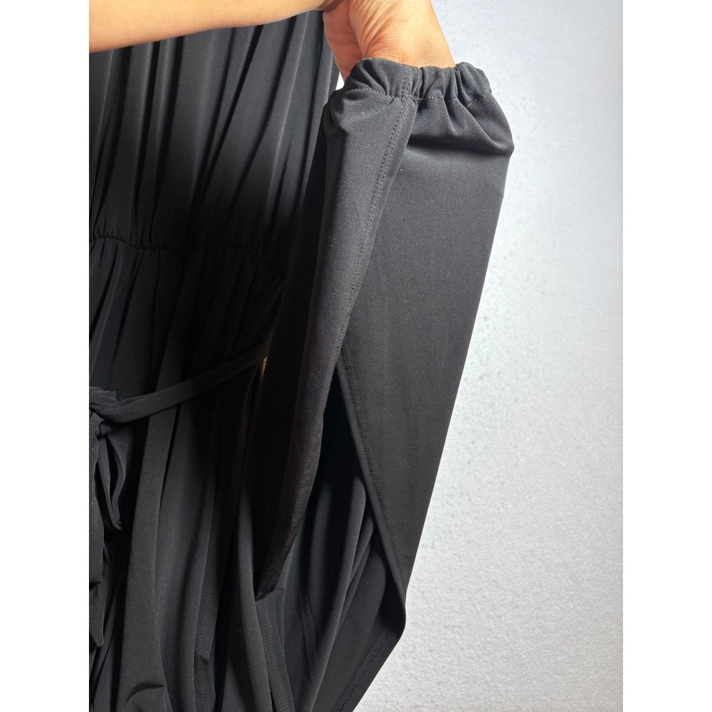 Zenana Black Halter Neck Jumpsuit Open Back High Slit Harem Leg Small - Picture 7 of 10